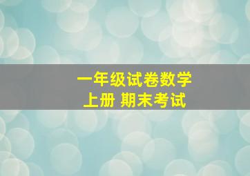 一年级试卷数学上册 期末考试